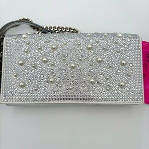 Betsey Johnson Flap Sparkler Pearl Rhinestone Crossbody – NWT
